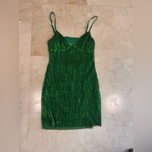 Hello Molly Green Sequin Dress Size 8